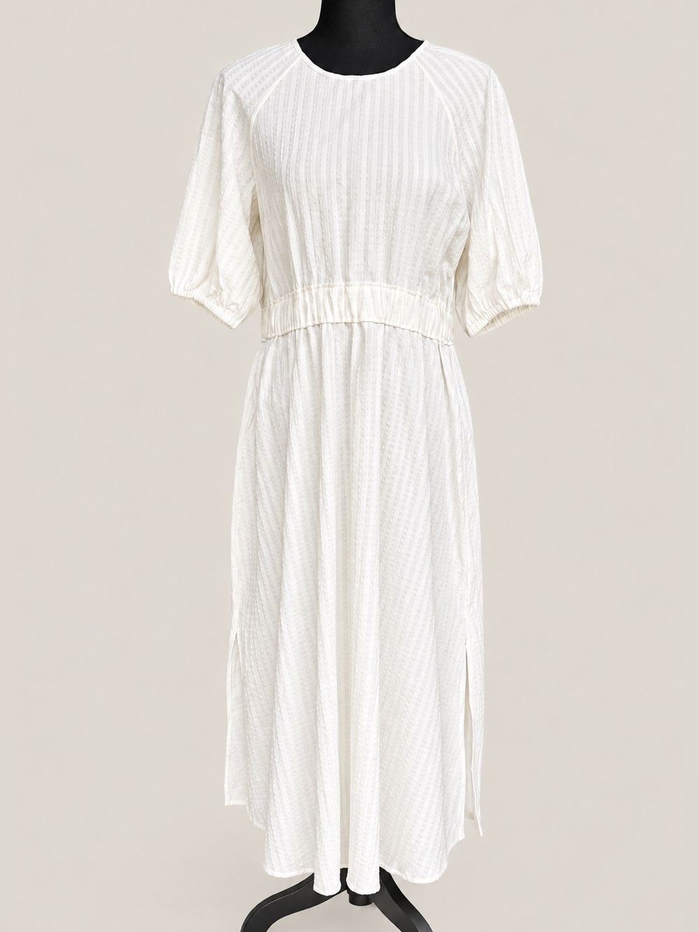 IRIS & INK Corinne Ivory Jacquard Midi Dress NWT Size 12